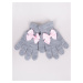 Yoclub Kids's Girls' Five-Finger Gloves With Bow RED-0070G-AA50-008