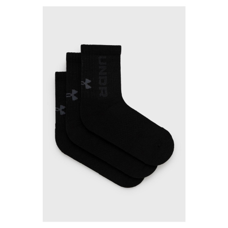 Ponožky Under Armour 3-pak čierna farba, 1373084, 1373084