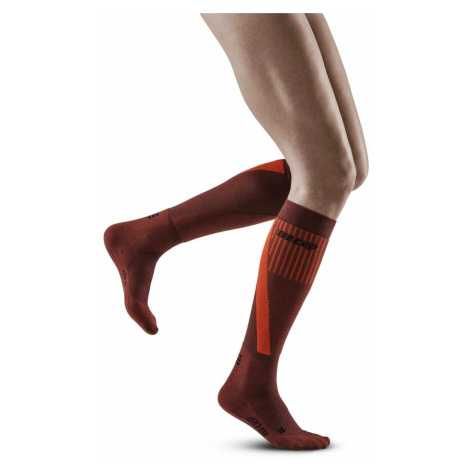 CEP Women's Winter Running Knee-High Socks Dark Orange