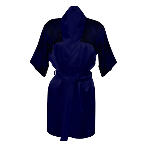 DKaren Housecoat Barbara Navy Blue