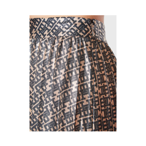 Tommy Hilfiger Plisovaná sukňa Monogram Pleated WW0WW37329 Béžová Regular Fit