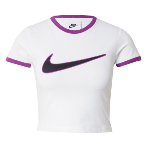 Nike Sportswear Tričko  tmavofialová / biela