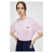 Bavlnené tričko New Balance ružová farba