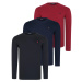 TRIPLE SET T8588 DEWBERRY ROUND NECK MEN'S SWEATSHIRT-BLACK-NAVY-BURGUNDY