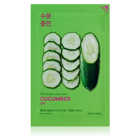 Holika Holika Pure Essence Cucumber plátenná maska s upokojujúcim účinkom pre citlivú pleť so sk