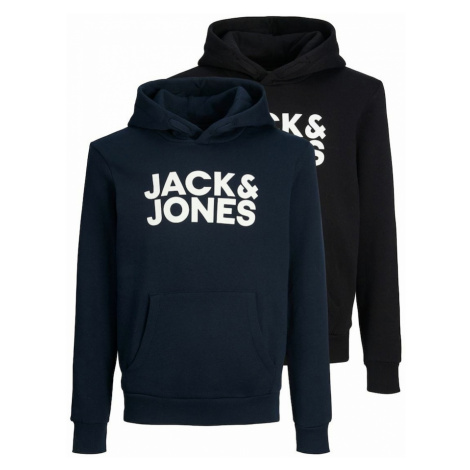 Jack & Jones Junior Mikina  námornícka modrá / čierna / biela