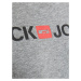 JACK & JONES Tričko 'Essentials'  sivá melírovaná / pastelovo červená / čierna