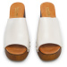 Dámske kožené šľapky s imitáciou dreva 96-D-251-0