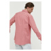 Košeľa HUGO pánska,ružová farba,slim,s klasickým golierom,50289499