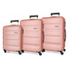 Sada ABS cestovných kufrov ROLL ROAD FLEX Nude, 55-65-75cm, 584946C