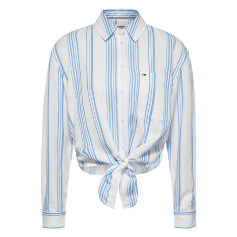 Tommy Jeans Košeľa - TJW FRONT TIE STRIPE SHIRT modrá