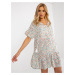 SUBLEVEL white loose floral dress with ruffle