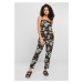 Women's Viscose Bandeau Jumpsuit Black Tropical