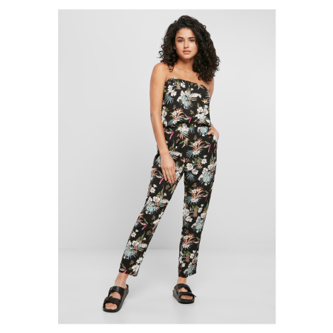 Women's Viscose Bandeau Jumpsuit Black Tropical Urban Classics