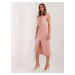 Dusty Pink Fitted Short Sleeve Dress