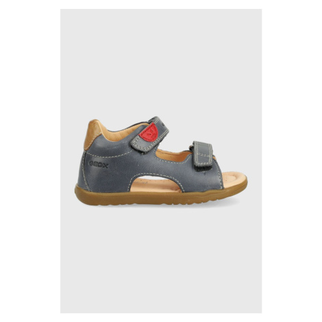Detské kožené sandále Geox fialová farba