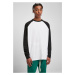 Organic Oversized Raglan Long Sleeves White/Black