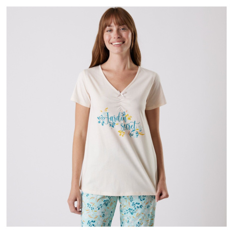 Pyžamové tričko s krátkymi rukávmi a potlačou "Jardin secret" Blancheporte