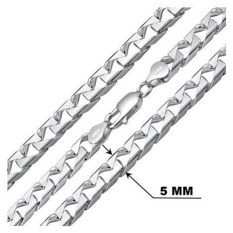 Silvego Strieborná retiazka SQUARE CURB Pancer mm - rhodiovaná TTTSQ60N