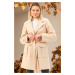 Z6778 DEWBERRY LADIES' COAT-LIGHT BEIGE