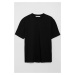 GRIMELANGE Solo Men's Jersey 100% Organic Cotton Thick Textured Comfort Fit Black T-shirt