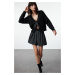 Trendyol Black Soft Textured Ribbon/Bow Detailed Knitwear Cardigan