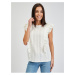 Orsay White Women's T-shirt with Ruffles - Women