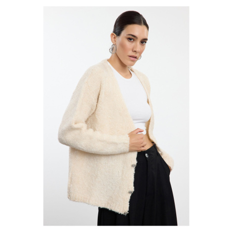 Trendyol Stone Soft Texture Knitted Cardigan