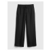 GAP Nohavice high rise wide-leg pants in linen-cotton Čierna