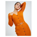 Oranžové puzdrové svetrové šaty Guess Lena