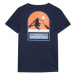 Chlapčenské turistické tričko s krátkym rukávom 4F JUNIOR TSHIRT-4FJWSS24TTSHM1131-31S-NAVY