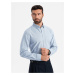 Ombre Elegant men's oxford shirt with embroidery - blue