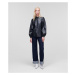 Košeľa Karl Lagerfeld Faux Leather Shirt Modrá