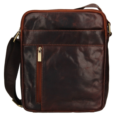 Pánska kožená taška cez rameno SendiDesign Dennon - hnedá Sendi Design