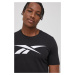Bavlnené tričko Reebok čierna farba, s potlačou, HD4000.100052762