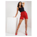 Red Women's Elegant Shorts with Pockets