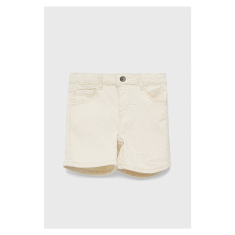 Detské rifľové krátke nohavice Kids Only béžová farba, jednofarebné, nastaviteľný pás