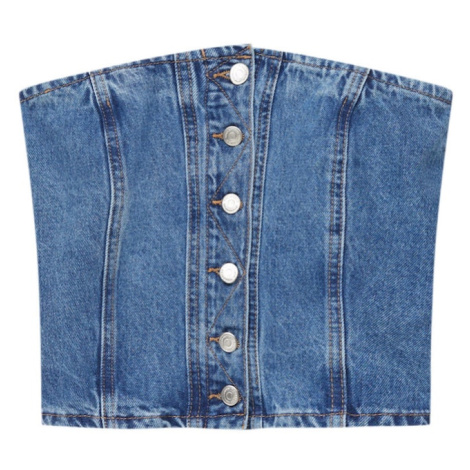 Pull&Bear Top  modrá denim Pull & Bear