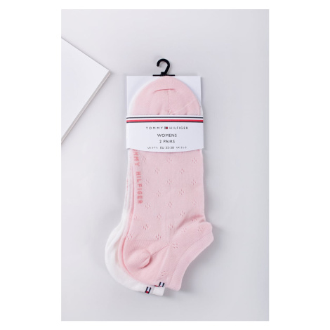 Dámske béžovo-ružové členkové ponožky Sneaker Summer Knit - dvojbalenie Tommy Hilfiger