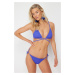 Trendyol Blue Triangle Gimped Bikini Top