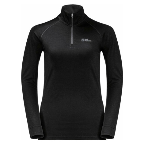 Jack Wolfskin Alpspitze Wool L/S Hz W Black Tričko