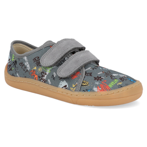 Barefoot plátenky Froddo - Canvas Grey+ šedé