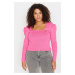 Trendyol Curve Pink Watermelon Sleeve Knitwear Blouse