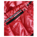 Lesklá červená bunda so vzorovanými vsadkami (W718)