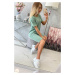 Set top+legíny tmavě mint UNI