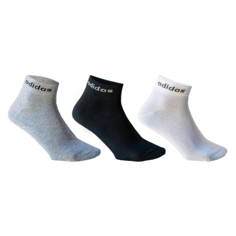 Športové ponožky stredne vysoké 3 páry čierne, biele a sivé (tenké) Adidas