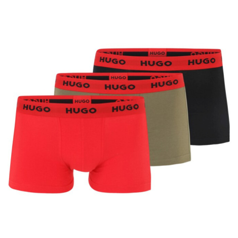 HUGO Boxerky  olivová / červená / čierna Hugo Boss
