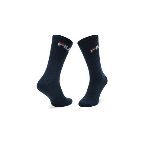 Fila Súprava 3 párov vysokých ponožiek unisex F9505 Tmavomodrá
