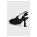 Kožené ihličky Karl Lagerfeld PANACHE čierna farba, KL30808