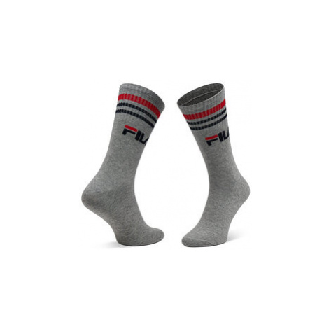 Fila Súprava 3 párov vysokých ponožiek unisex Calze F9090 Sivá